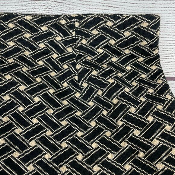 J. McLaughlin Black Beige Basket-weave metallic Knit Pencil Skit Size M - Picture 2 of 7